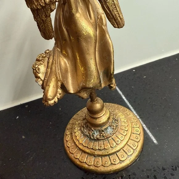 Vintage Inspired Baroque Angel‎ & Cherub Candlestick Holders Set Gilt Gold - Picture 7 of 17